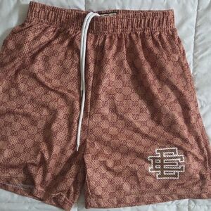 Men's Athletic Shorts in Brown Pattern